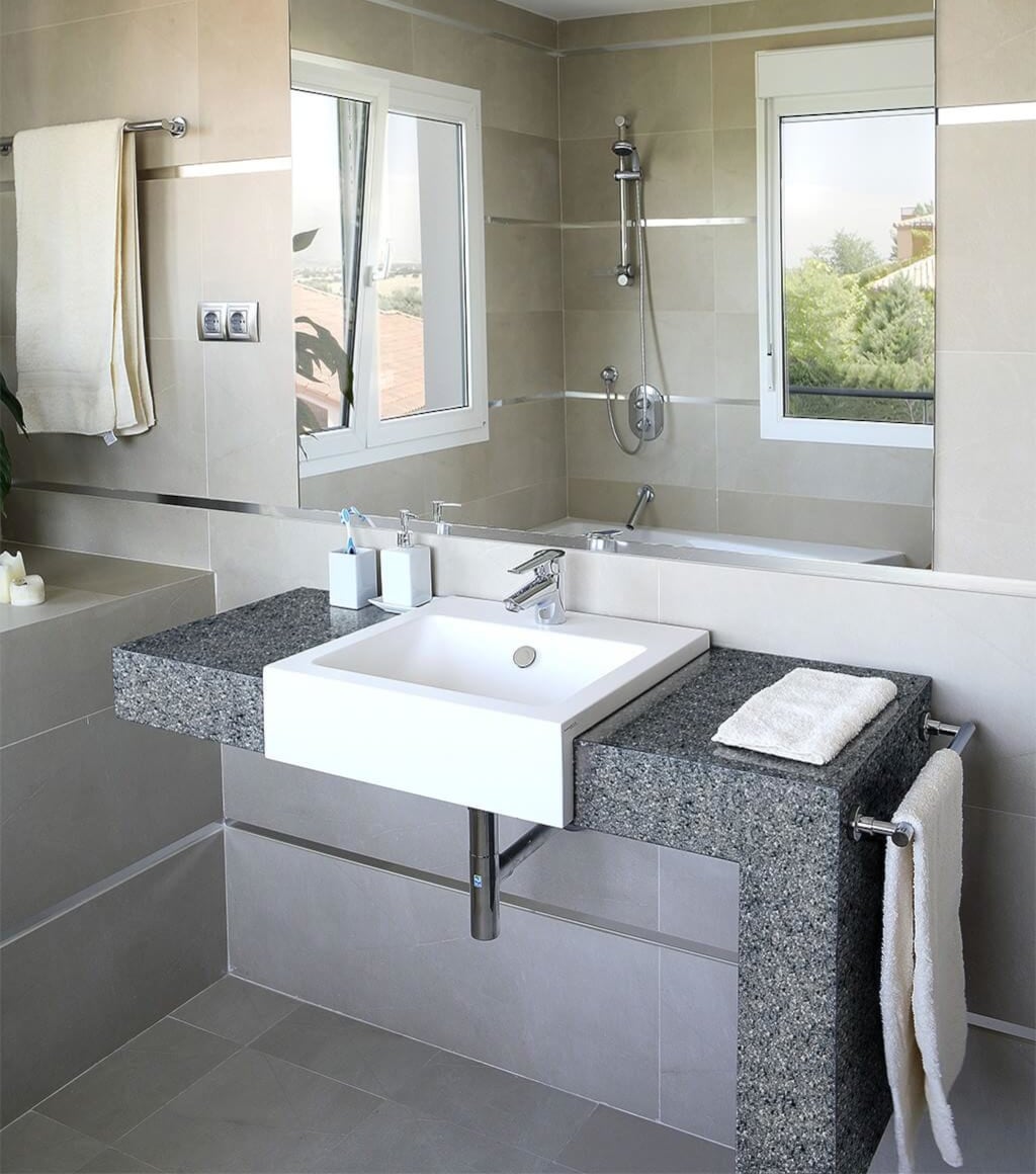 New Grey and White Bathroom New Grey and White Bathroom